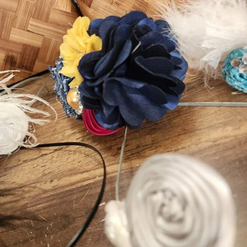 Lot of 14‎ Boutique Handmade Headbands Clips Barrettes Necklace Dress Up Props
